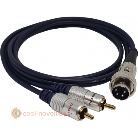 4 pin DIN (Twist-Locking) to Twin RCA Phono Interconnect Cable