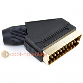 21 pin Scart Peritel Plug Connector - Gold Plated