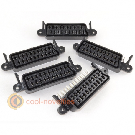 Scart Sockets PCB Mounting Type With Screw Posts (5 Pack)