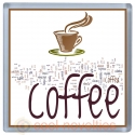 Coffee Word Art Stylish Modern Coaster