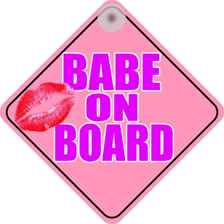 Babe On Board Novelty Car Window Sign