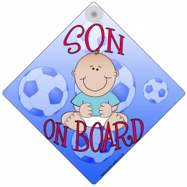 Son on Board for Boys Novelty Car Window Sign