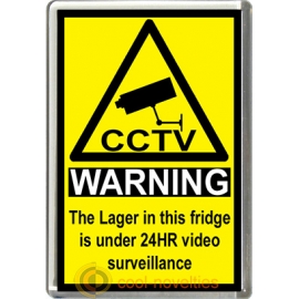 Lager Novelty CCTV Warning Sign Fridge Magnet