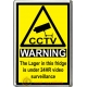 Lager Novelty CCTV Warning Sign Fridge Magnet