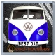 Blue VW Camper Van Personalised Coaster / Beer Mat