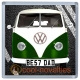 Green VW Camper Van Personalised Coaster / Beer Mat