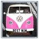 Pink VW Camper Van Personalised Coaster / Beer Mat