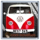 Red VW Camper Van Personalised Coaster / Beer Mat