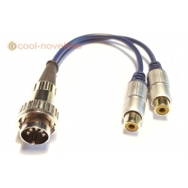 Naim / Quad Hi-fi  (Twist-Locking) to Twin RCA Phono Socket Interconnect Cable