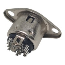 13 pin DIN Female Chassis Panel Mount Socket Connector with cut-out for locking plugs