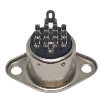 13 pin DIN Female Chassis Panel Mount Socket Connector with cut-out for locking plugs