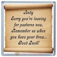 Sorry You're Leaving Personalised Coaster