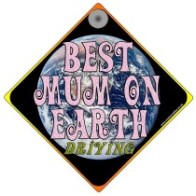 Best Mum on Earth Novelty Car Window Sign