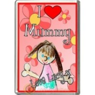 I Love Mummy Personalised from Girl Fridge Magnet