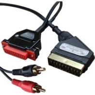 Commodore Amiga A500 A600 A1200 RGB GOLD Scart Lead TV Cable with New DB23 Connector